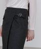 Illoje Asymmetrical Belt Wool Skirt (Charcoal)