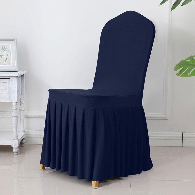Pleated Skirt Chair Covers Spandex Party Weddings Banquet Polyester Chair Cover Hotel Home Decor Wedding Chair Covers