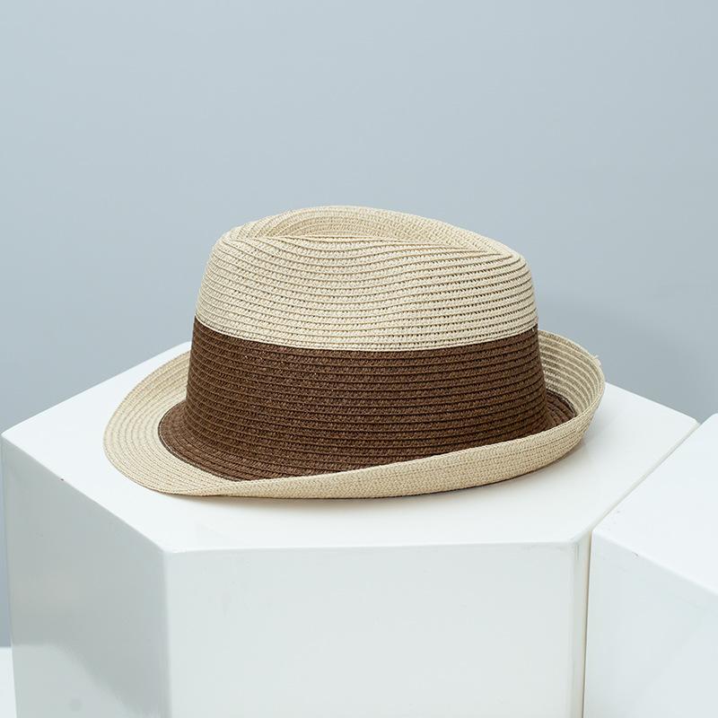 

Color Block Fedora Hat for Men Women, Unisex Straw Jazz Cap, Outdoor Wide Brim Sun Hat, Beach Vacation Casual Travel Panama Adjustable - 58CM) слюда кольору