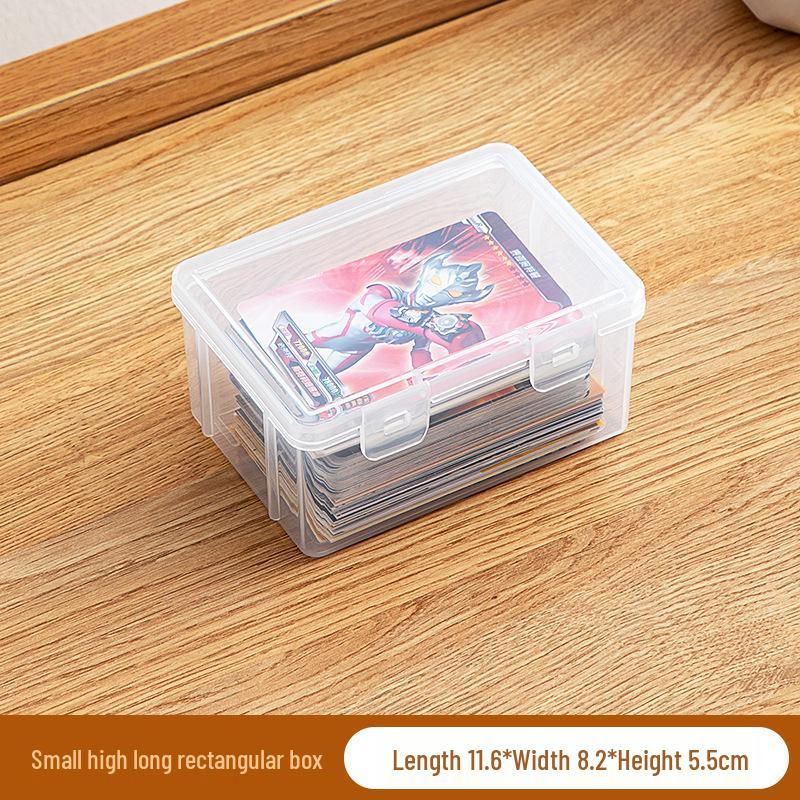 Star Card Storage Box: Transparent Dustproof Organizer for Small Cards, Albums, Badges & Desktop Items.