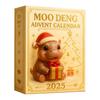 Moo Deng Advent Calendar 2025 24 Days Christmas Countdown with Acrylic Hippo Ornaments Surprise Gifts for Children And Adults
