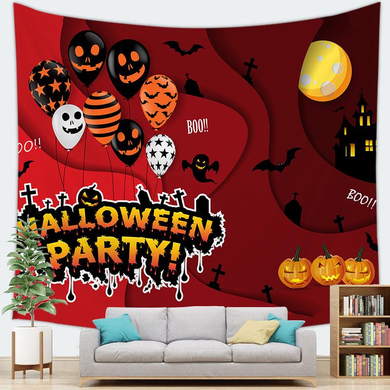 

Halloween banner background fabric digitalprinted polyester tapestries living rooms bedrooms macrame wall hanging room 74x94cm(29x37in)