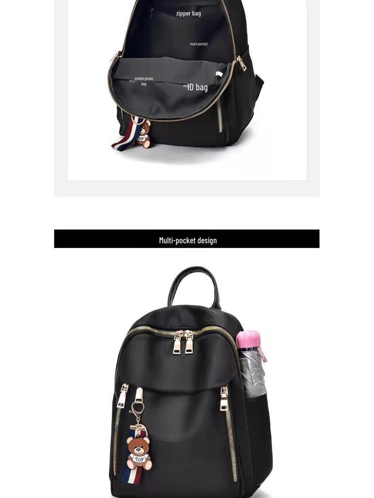 Korean Style Women's Oxford Cloth Canvas Backpack - Large Capacity Travel Schoolbag 2025