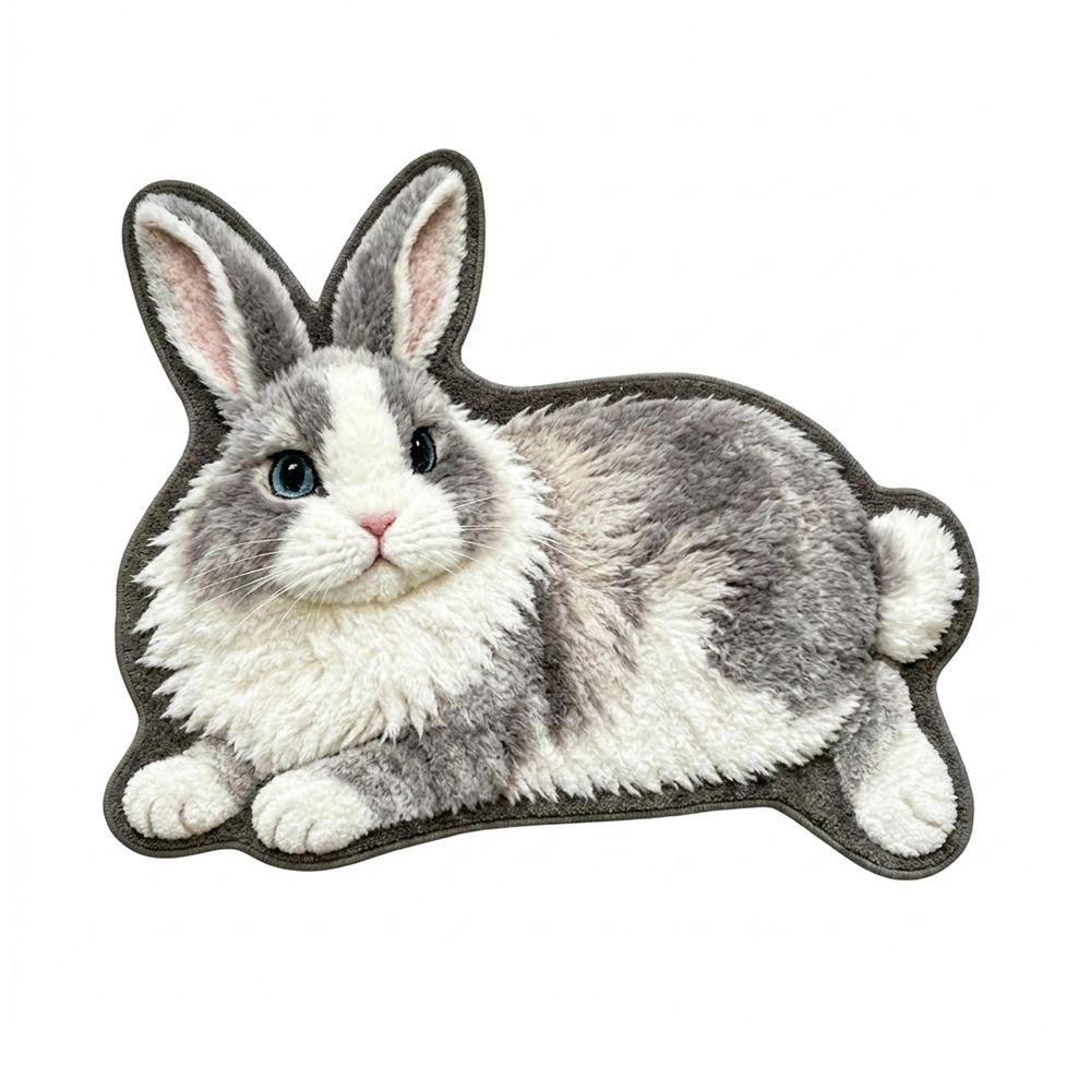 Water Absorbent Rabbit Shape Rug Soft Washable Floor Carpet Cute Bath Mat Rug Home Decoration