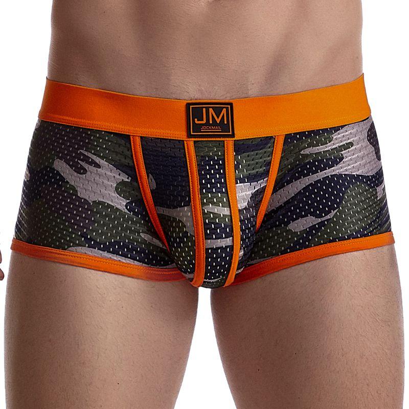 Boxer JOCKMAIL Nylon-Boxershorts mit Tarnmuster, atmungsaktiv, Mesh-Boxershorts, niedrige Leibhöhe, stilvolle, große, elastische Sport-Herrenunterwäsche
