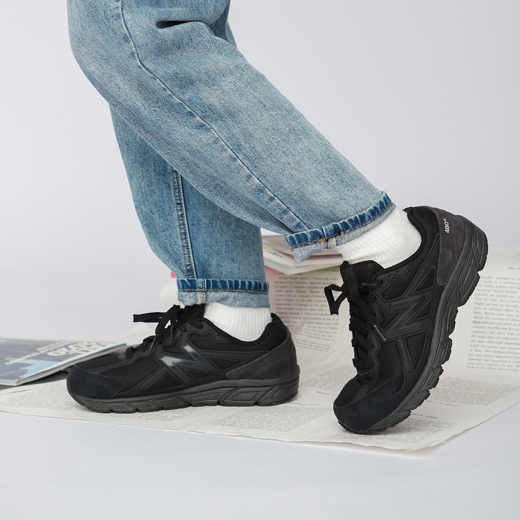 New Balance Nb 480 Comfortable Retro Mesh Cushioning Durable Low-Top Running Shoes Women Sneaker Black W480SK5