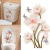 Botanical Leaves Decal Floral Wall Sticker Toilet Washroom High-quality PVC Lifelike Patterns Removable For Washroom