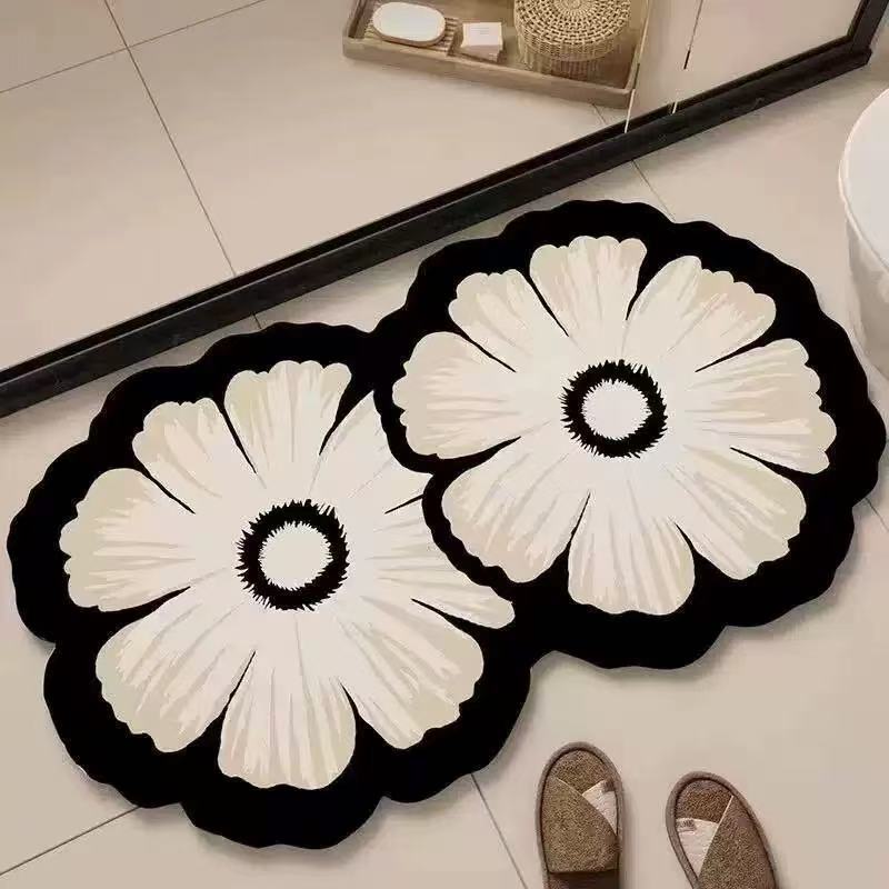 Irregular Bathroom Floor Mat Entrance Door Mat Bathroom Quick Drying Anti Slip Mat Foot Pad