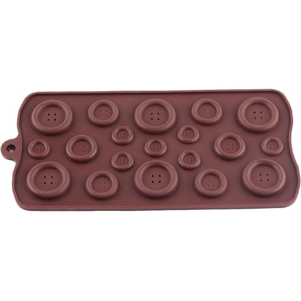 YIMINGMOLD 2Pcs Button Silicone Chocolate Molds For Chocolate Candy