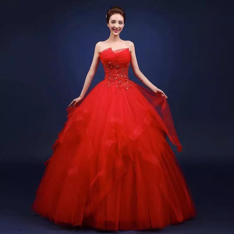 Hochzeitskleid flauschiger Rock komplett Braut große Größe Studio neu schwangere Frauen schlank Koreanisch 1011 Hochzeitskleid Neckholder