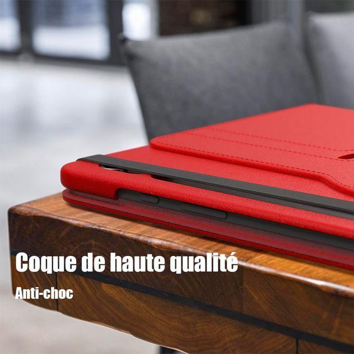 Coque de Protection - BOOLING - Xiaomi Redmi Pad SE 11" - Rotatif 360° - Similicuir Rouge - Multi-Angle