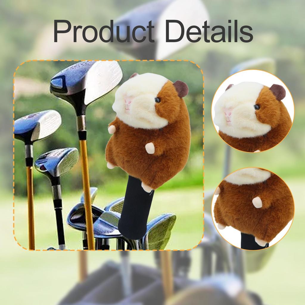 Novelty Golf Club Cover Plush Animal Headcover Scratch Resistant Protector for Fairway Wood Clubs