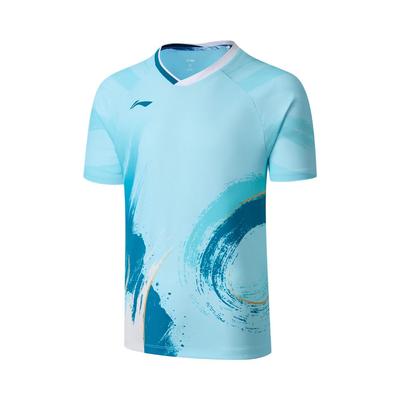 Men's Li-Ning Badminton Jerseys Unisex Ice Refreshing Blue V-neck Moderate