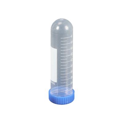 50 Stück Labor-Zentrifugenröhrchen, 50 ml, Bürette mit rundem Boden und Schraubdeckel, mit Skala, Reagenzglas aus Kunststoff für biologische Proben