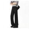 American black drape trousers men's high street new trendy brand straight versatile micro-pull casual long pants