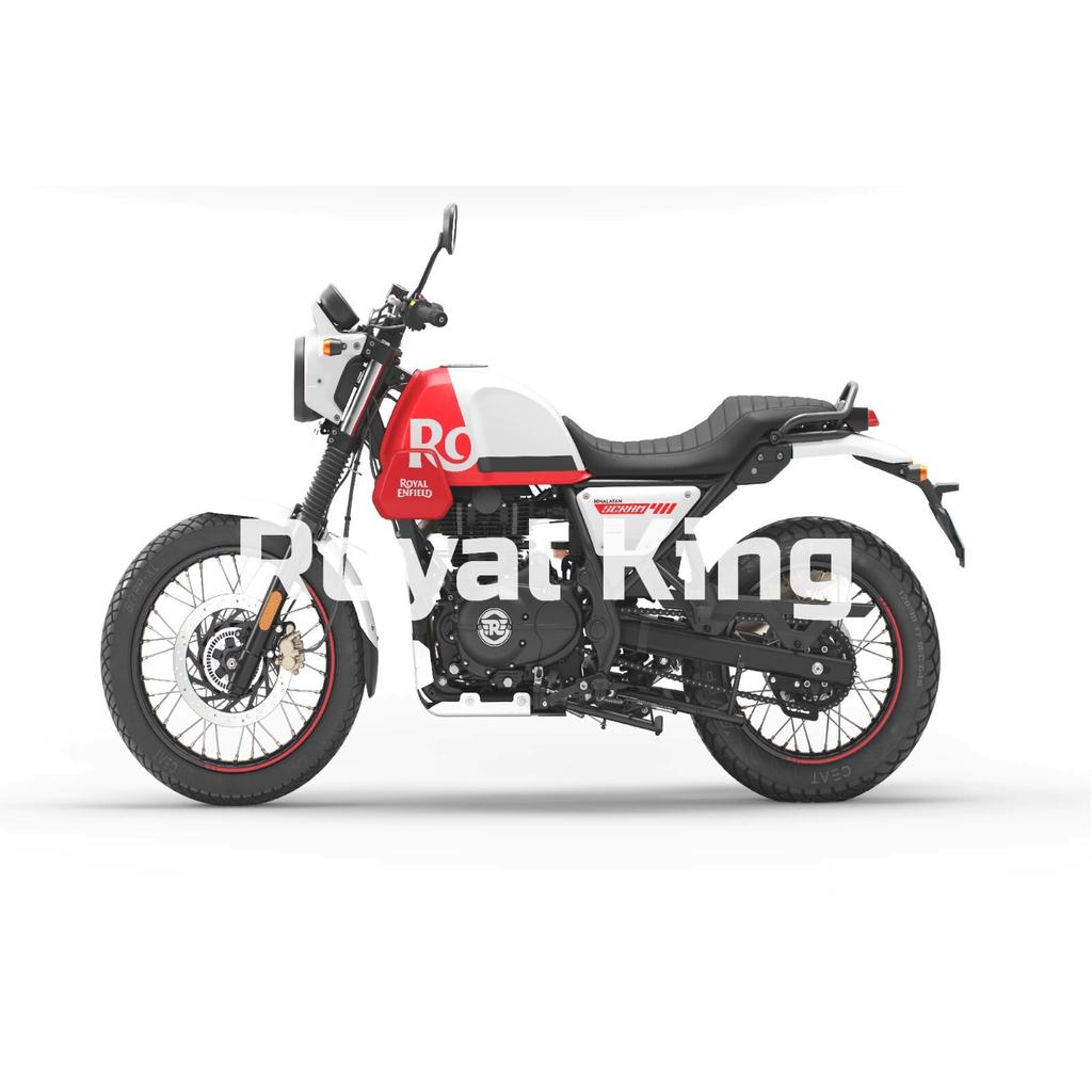 Royal Enfield "White Flame" Petrol Fuel Gas Tank For  Scram 411