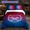 West Ham United Calcio Set Biancheria da Letto 3 Pezzi Morbido Set Copripiumino con Federe Set Decorazione Camera da Letto per la Casa