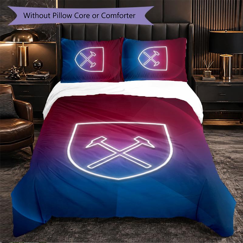 West Ham United Calcio Set Biancheria da Letto 3 Pezzi Morbido Set Copripiumino con Federe Set Decorazione Camera da Letto per la Casa