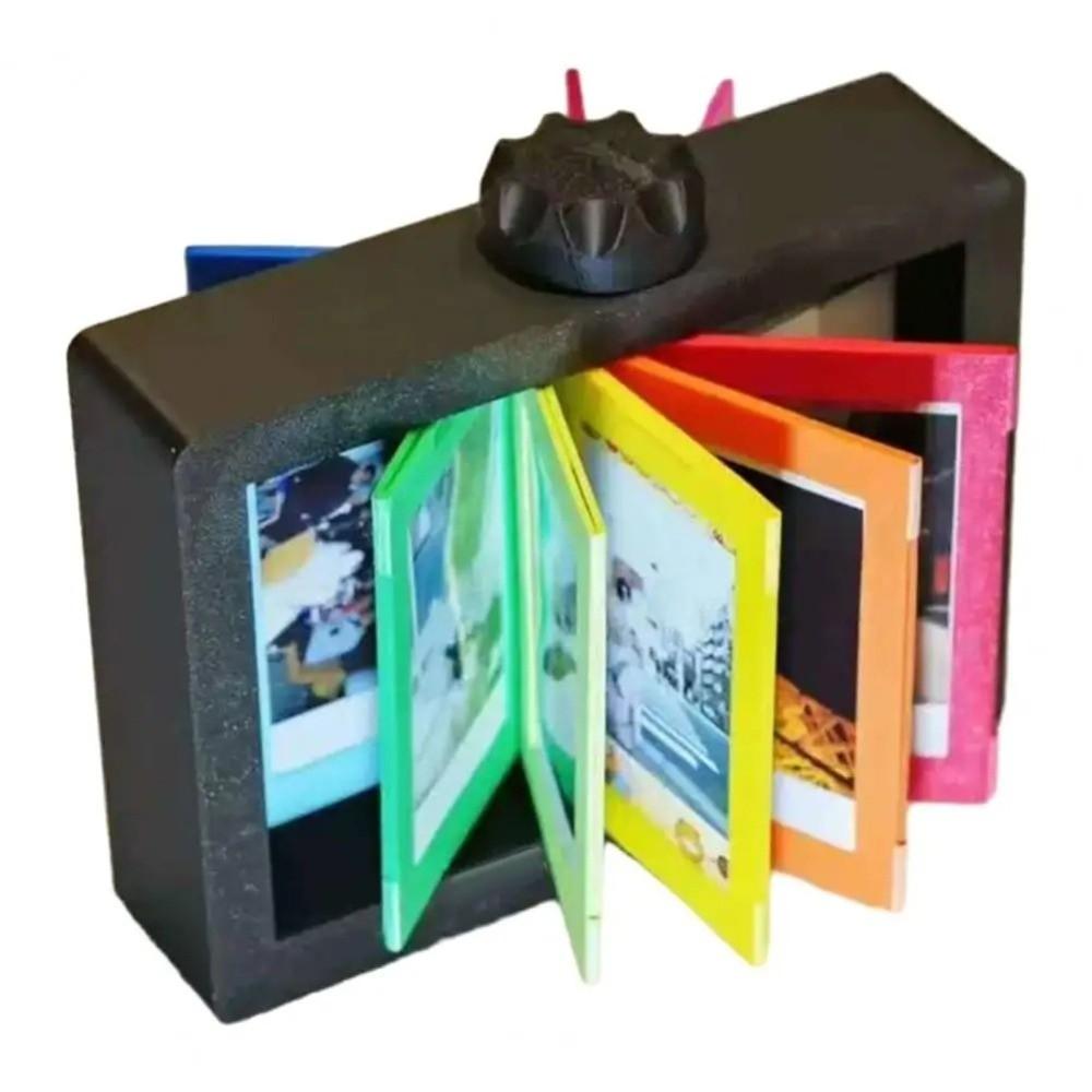 Colorful 3D Rotating Photocard Holder 12 Pockets Rotatable Photo Frame  for 3 Inch Cards