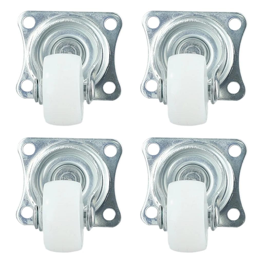 Parts Swivel Casters Homes White/silver With Rubber 4/12pcs Bearing Wheels Mount Ball Material Handling High Quality