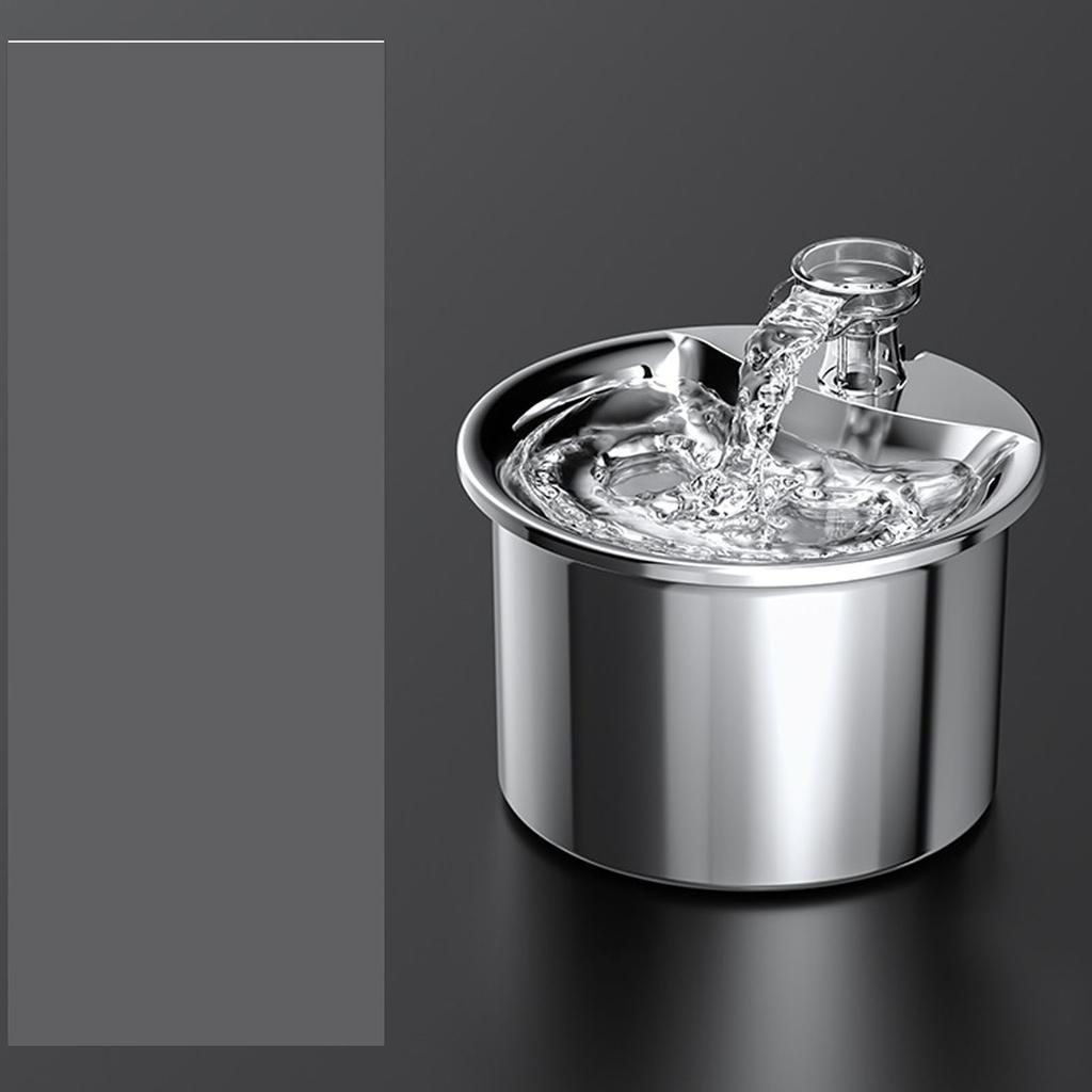 Cat Water Fountain Smart Super Silent Automatic Circulation Filtration Stainless Steel Pet Fountain EU Plug