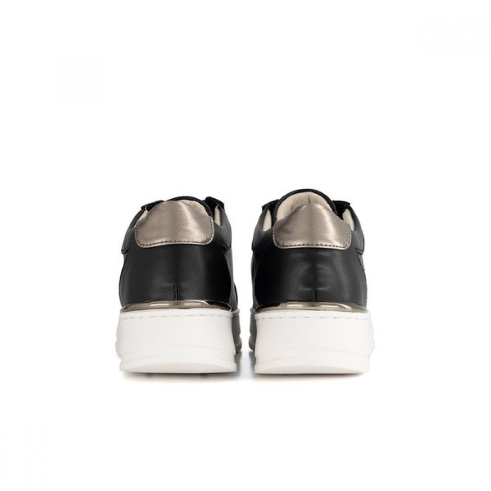 Daks Women Smile Pattern Comfort Elevation Banding Sneakers Black Dlf602ls10