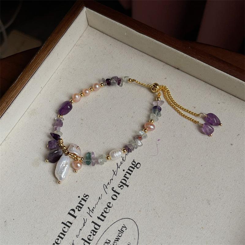 Meier Natural stone freshwater baroque pearl bracelet - premium commute beaded necklace