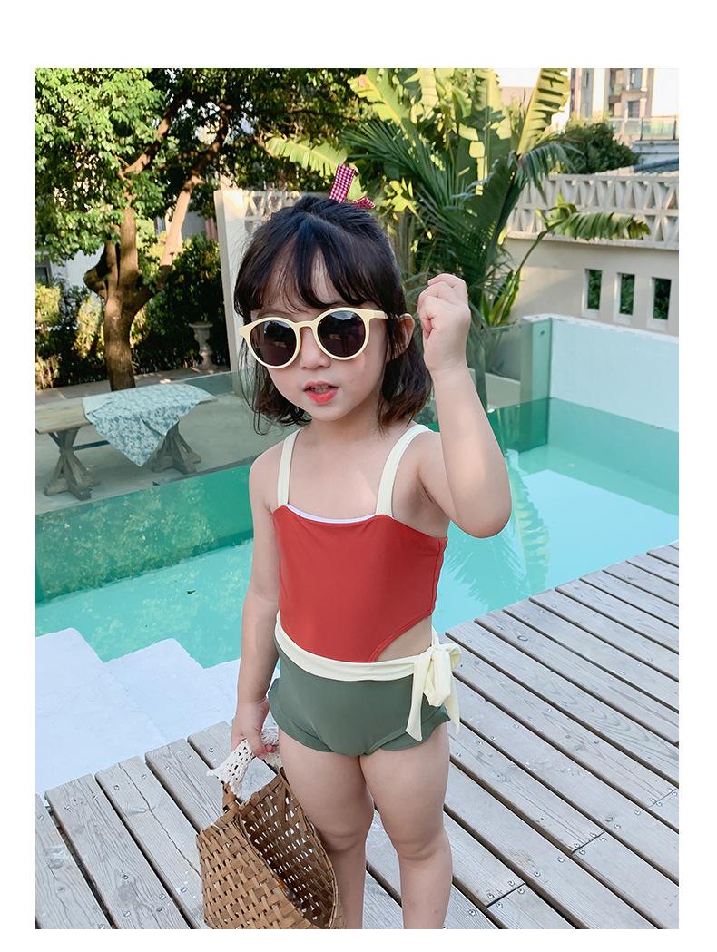 

Корейский слитный купальник для девочек, 1-3 лет, с вырезом на талии 90 cm