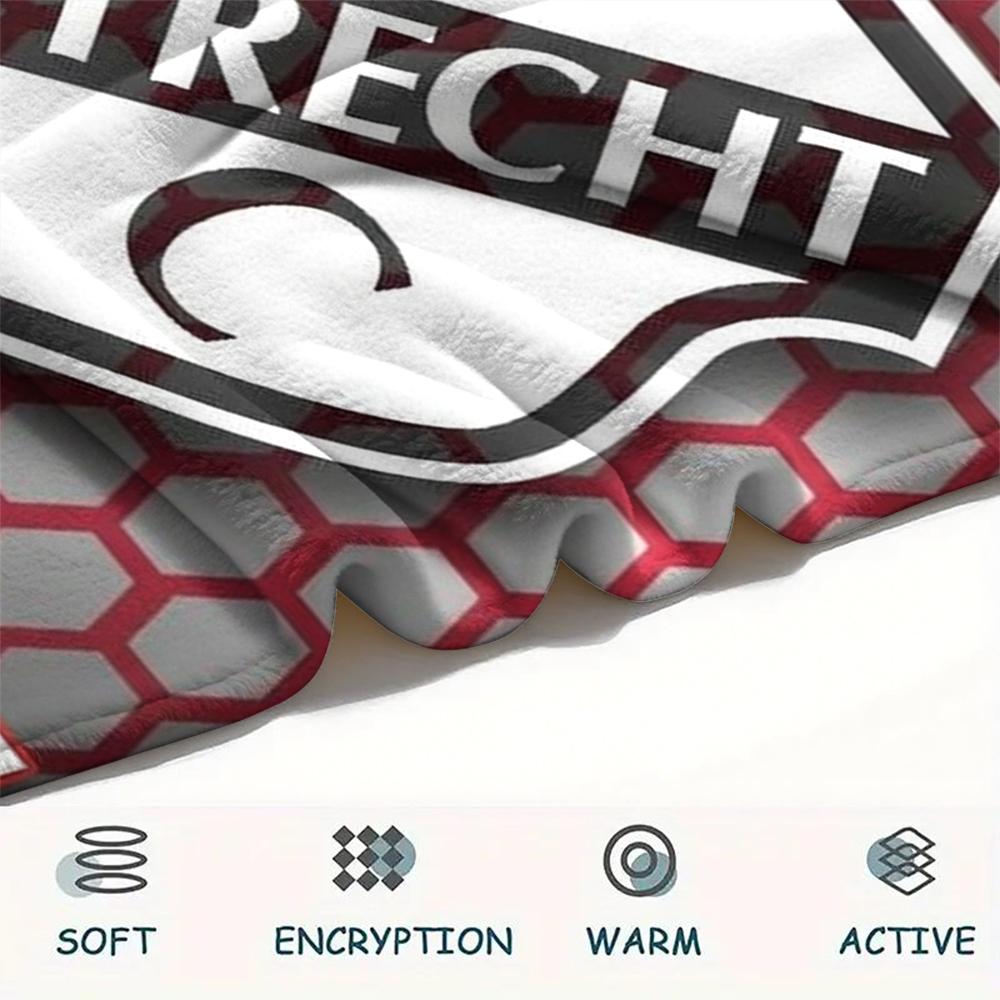 1PC Custom Name FC Utrecht Patterned Flannel Blanket Suitable For All Seasons for Home Decor Warmth and Comfort Gifts Holiday Present