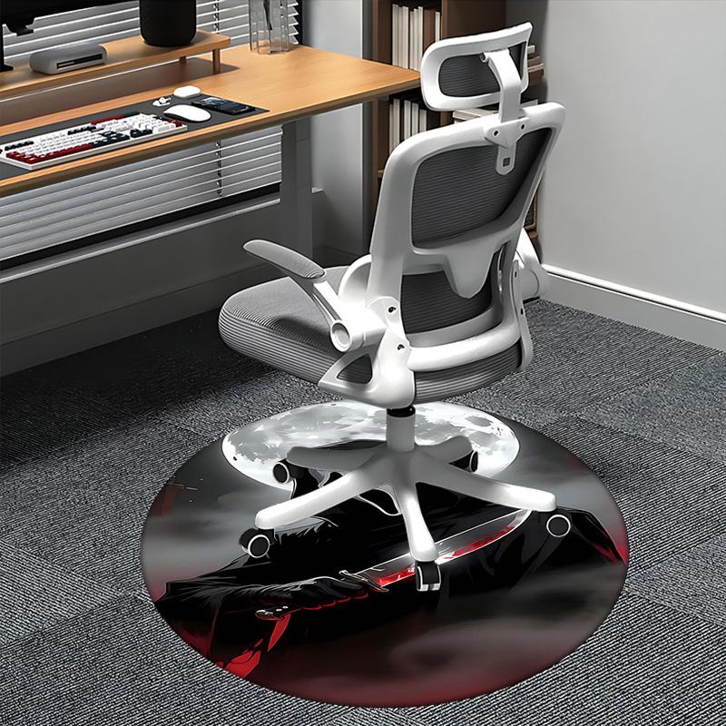 

Ghostface,Bloody Knife Chair mat Round Rug Office carpet, Machine Washable, Non slip, Suitable for Living Rooms, Bedrooms 80cm