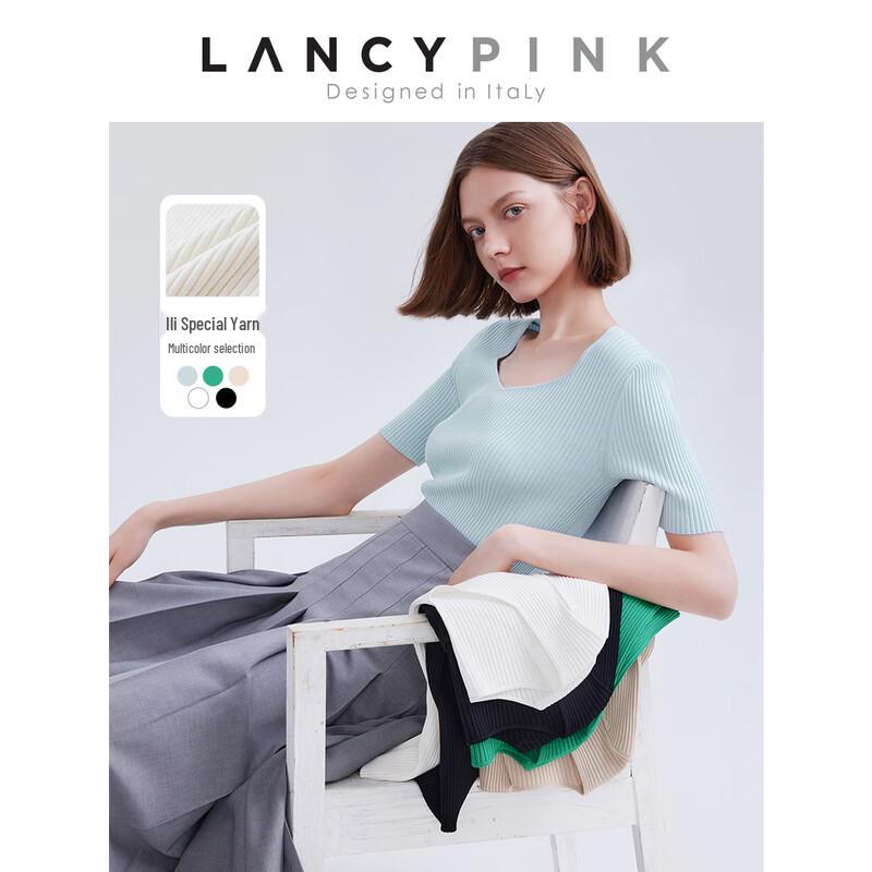 

LANZHI Элегантная трикотажная футболка с коротким рукавом, дизайн в итальянском стиле S