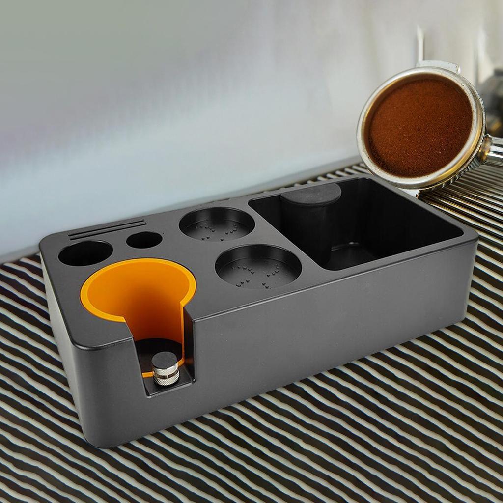 Espresso Knock Box Accessories Organizer Box, Portafilter Holder Tamper Station for