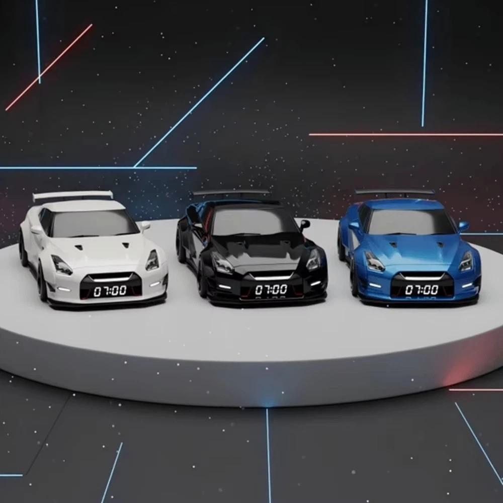 New LED Display Hyper-car Alarm Clock Super Car Shaped Portable Novelty Alarm Clock Creative Digital Clock for Car Enthusiasts