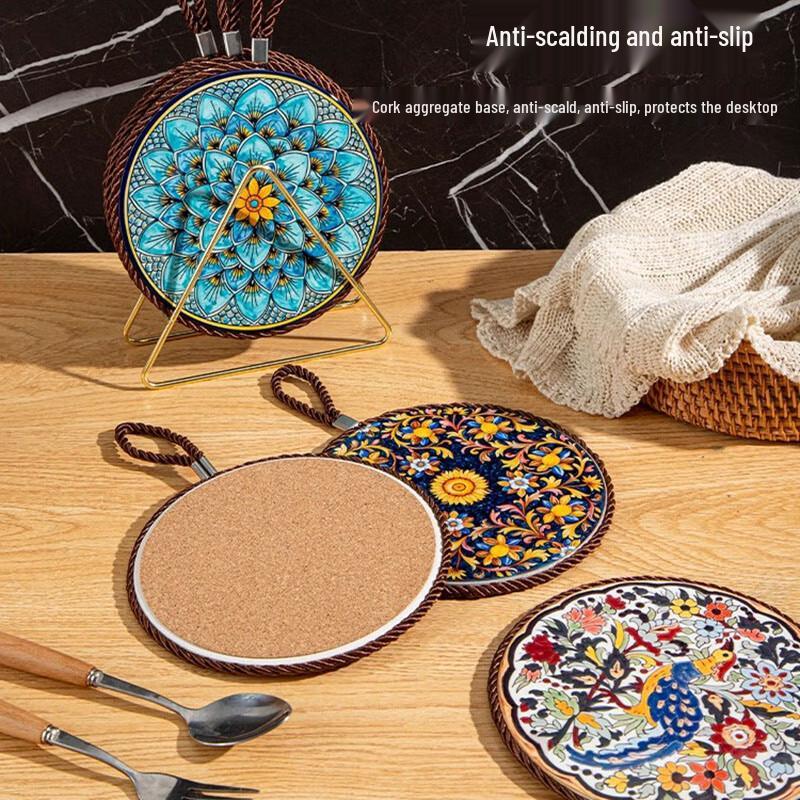 Miaojiayi Retro Heat-Resistant Pot Holder Mats, 6-Pack