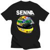 T-shirt homme été Ayrton Senna Casque T-shirts Vêtements 1 Voiture de Course Homme Col Rond Manches Courtes T-shirt Homme Populaire Grande Taille