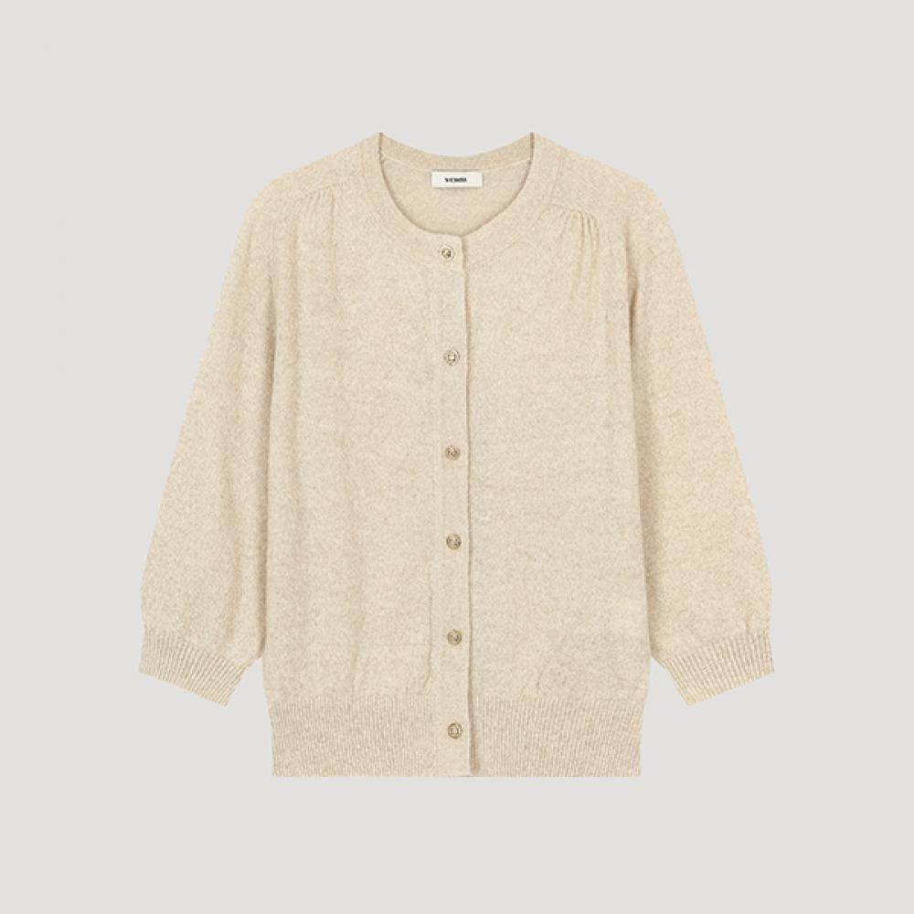 

She S miSS Metal Round Neck Knit Cardigan SSkcdo31060 Ot oatmeal/55