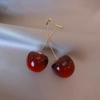 Chic Cherry Sweet Stud Earrings - Light Luxury, Trendy Design, Simple Elegance