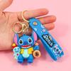 Disney Portachiavi Stitch con corna e cappello di Natale Portachiavi in PVC Carino Portachiavi di Natale per Decorazione Borsa Riempitivi per Calze Regalo
