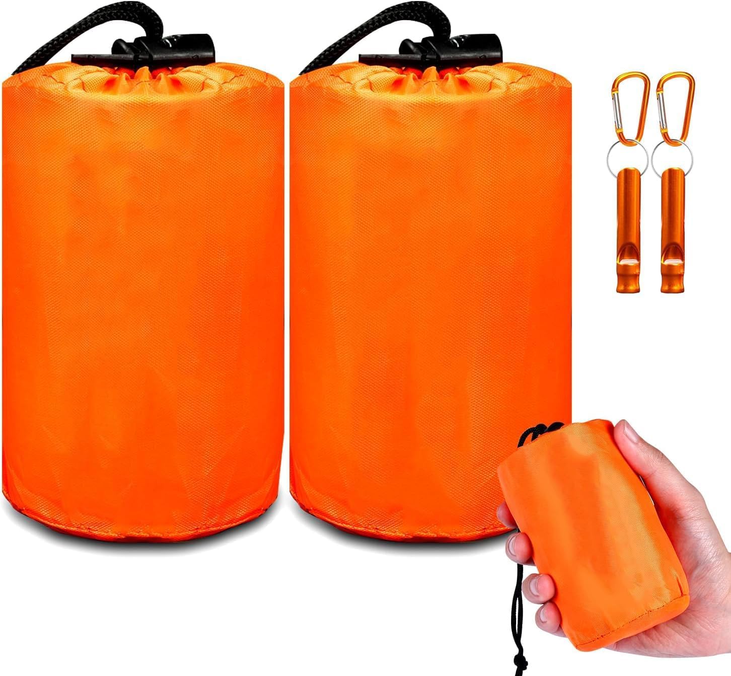 

2 emergency sleeping disaster whistle 2 sleeping bags in a drawstring low rustling emergency emergency sleeping bag bags, prevention, included, bag, оранжевый