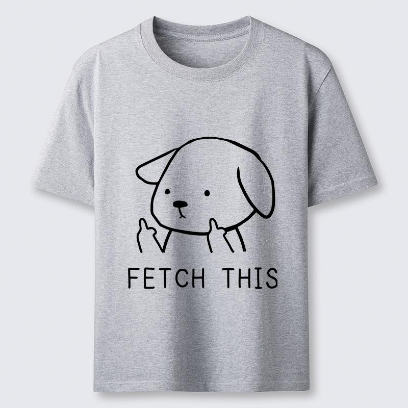Harajuku Fetch This Dog Klasické tričko Ležérní volné Letní dovolená Krátký rukáv Kulatý výstřih Topy Čistá bavlna Tuniky