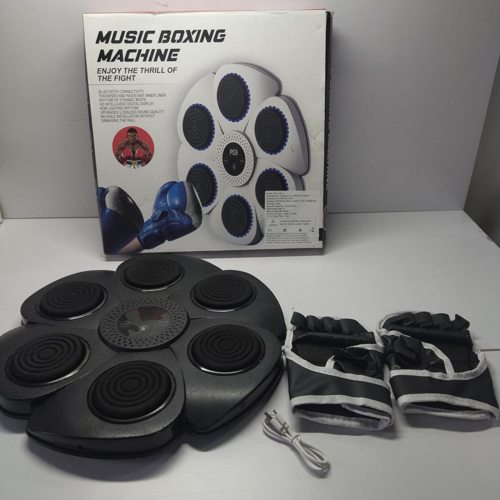 Music Boxing Trainer with Gloves – Intelligent Counting Electronic Target, Agility & Reflex Training Equipment, Wireless-Enabled