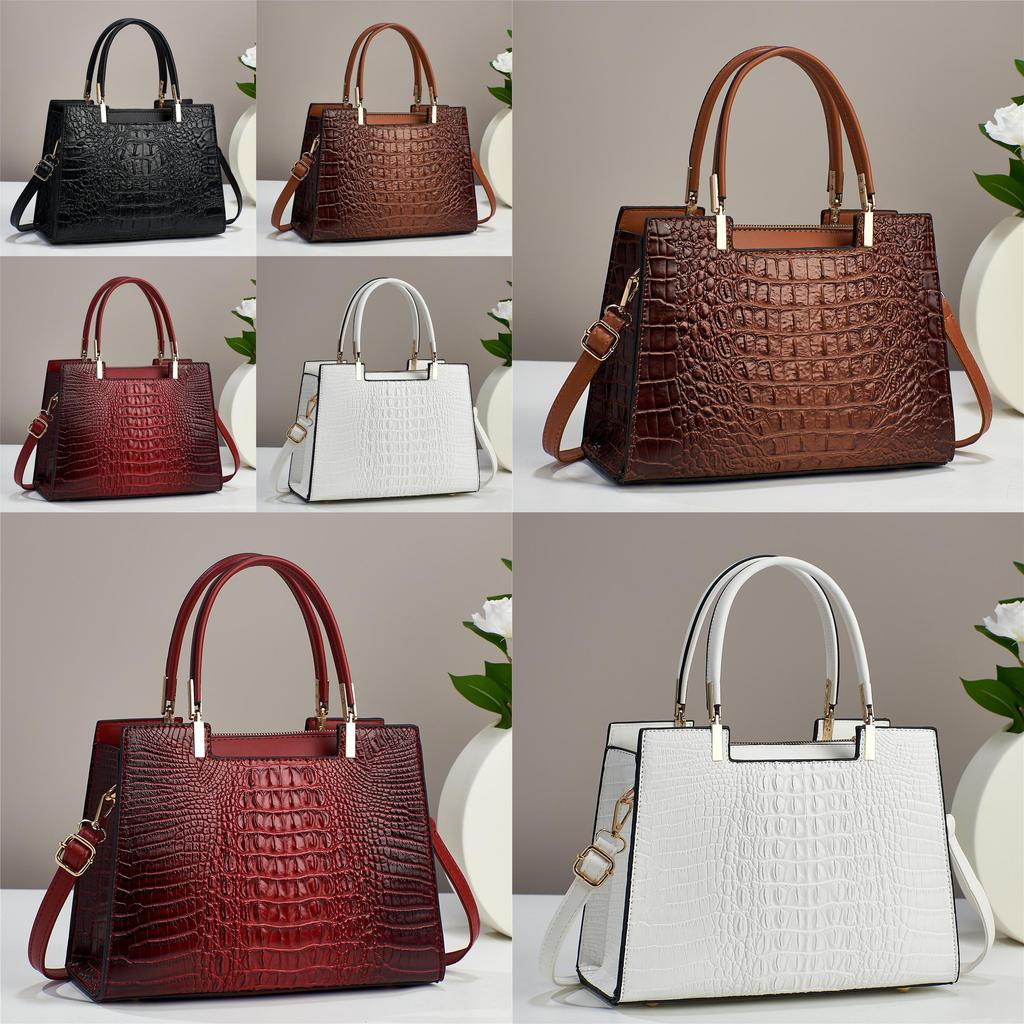 Stylish Crocodile Pattern Handbag 2023 New Large Capacity Women's Shoulder Bag