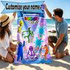 Custom Name Personalized Game Rainbow Friends Print Beach Towel, for Trip Camping Beach Party Home Decor, Birthday Gift for Family & Friends
