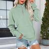 Women's Loose Fit Zip Up Sweatshirt Color Round Neck Long Sleeve Top