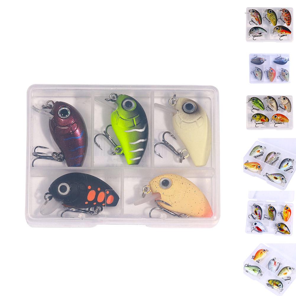 5 Stück Micro Crankbait Angelköder Langsam sinkend Vib Set Oberflächenköder Set Für Barsch Forellen Angelbegeisterte