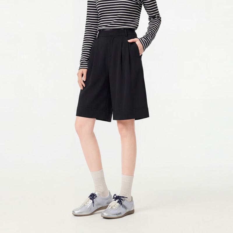 FivePlus Women's High-Waist Wide-Leg Draped Shorts
