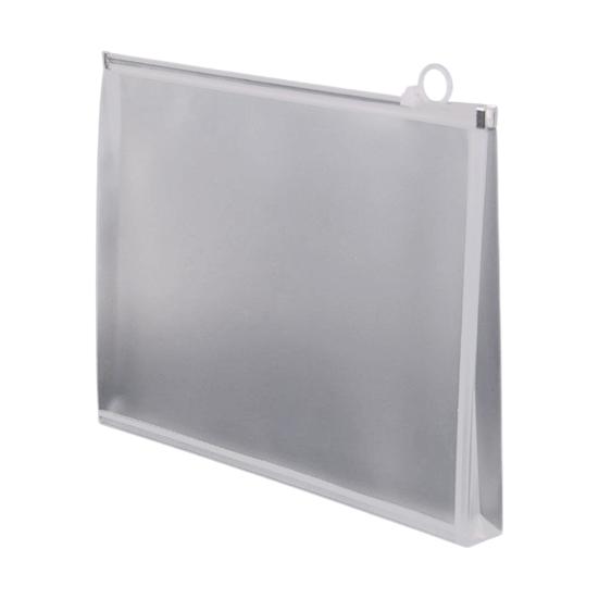 Durable Zippered Storage Pouch 3D Zipper Document Pouch, Transparent PP Matte Envelope File Folder, Heavy Duty Portable Organizer for Office