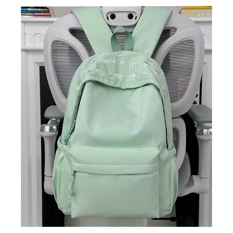 High-value letter embroidered schoolbag women's new large-capacity lightweight backpack student simple versatile backpack