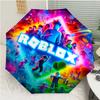 Roblox Print Automatic Umbrella, 8 Rib Iron Frame, Plastic Handle, Suitable for Outdoor Travel &Daily , Ideal Gift