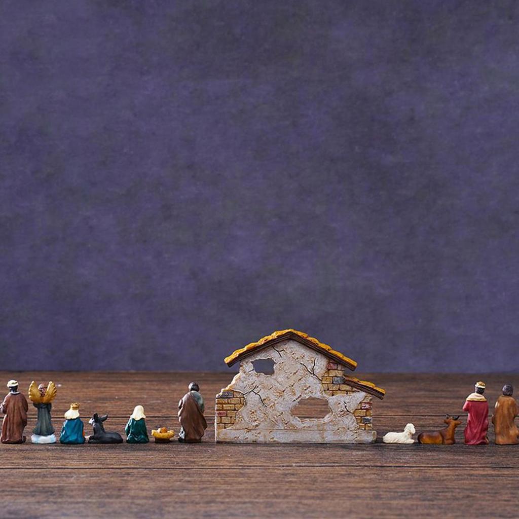 Nativity Set Resin Table Nativity Figures Christian Religious Craft Collectible Figurines for Decoration Centerpieces Holiday